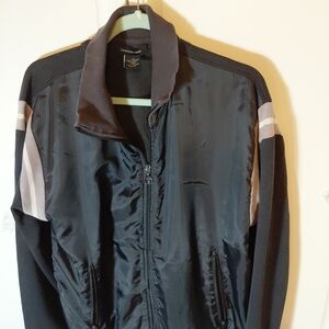 Calvin Klein Jeans Black Lightweight Zip-Up Jacket with Contrast Sleeve Stripes